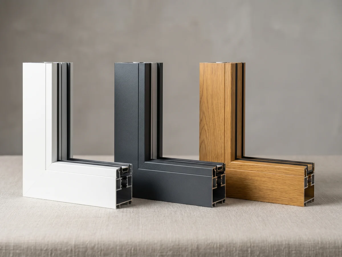 Couleurs des portes-fenêtres — blanc, anthracite, décor bois