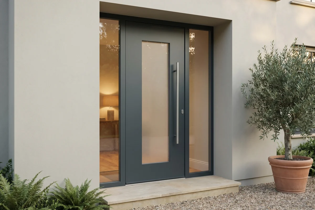 Porte en aluminium BUDVAR — profilé fin, design moderne