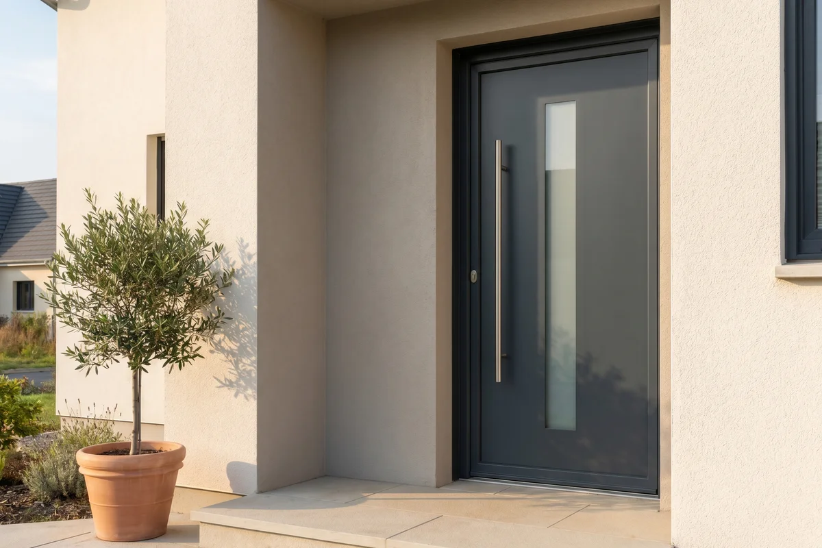 Porte d'entrée PVC BUDVAR — anthracite, moderne
