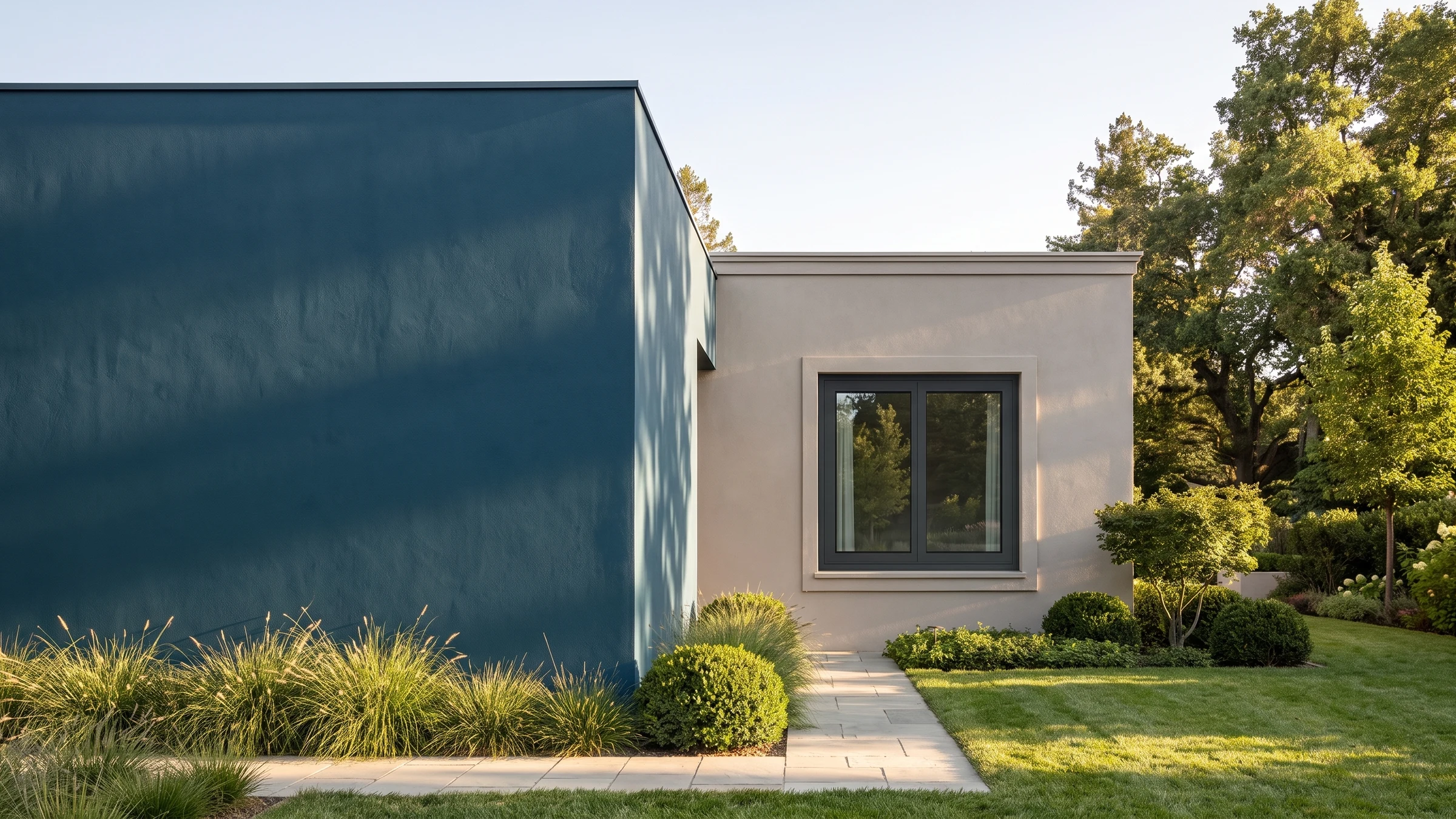 Maison avec fenêtre Alu-Futural Reno BUDVAR sur le mur de la marque — vue extérieure