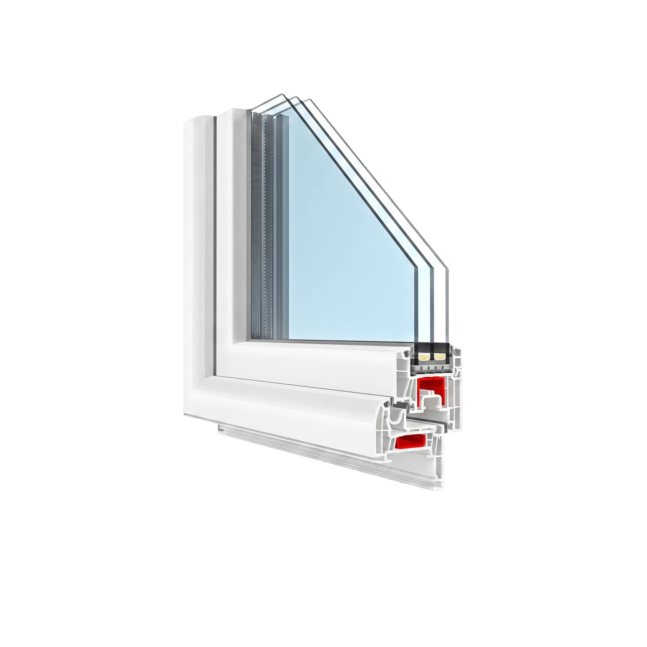 Coupe de l'angle T-Comfort RENO — vitrage 3-vitrage