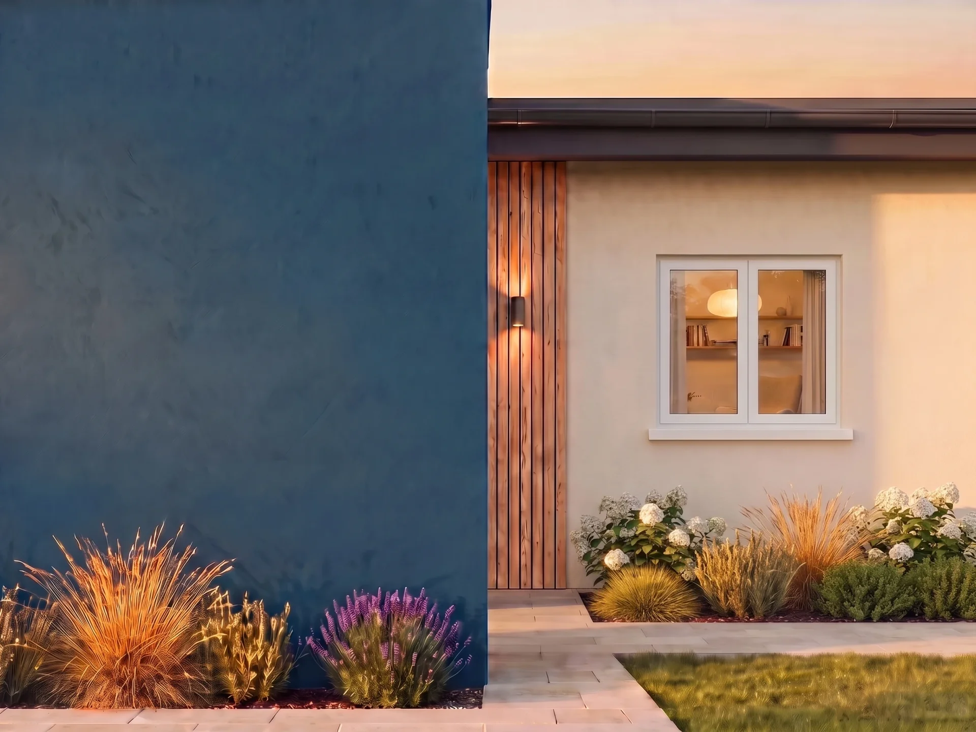 Maison avec fenêtre T-Comfort BUDVAR sur le mur de la marque — vue extérieure